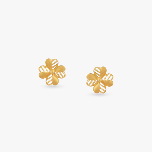 Petal Magic Gold Stud Earrings for Kids 