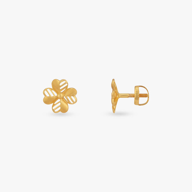 Petal Magic Gold Stud Earrings for Kids 2