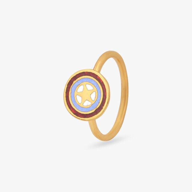 Star Emblem Gold Ring for Kids