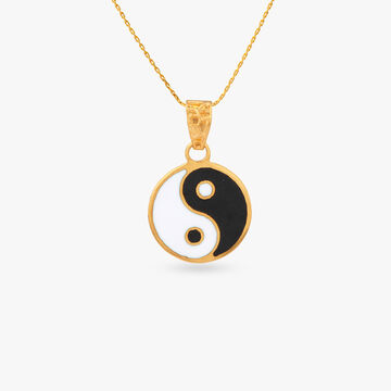 Yin-Yang Glow Gold Pendant for Kids