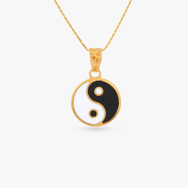 Yin-Yang Glow Gold Pendant for Kids 