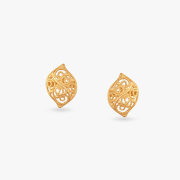 Tiny Swirl Gold Stud Earrings for Kids