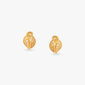 Little Swirl Gold Stud Earrings for Kids