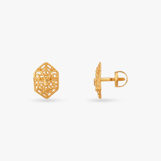 Tiny Marvel Gold Stud Earrings for Kids 2