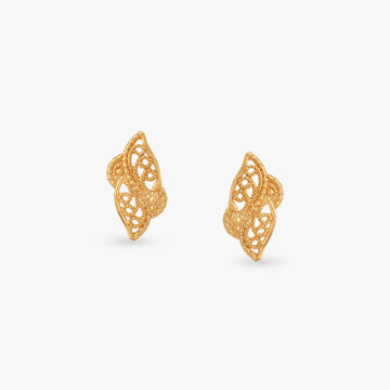 Dancing Petal Gold Stud Earrings for Kids