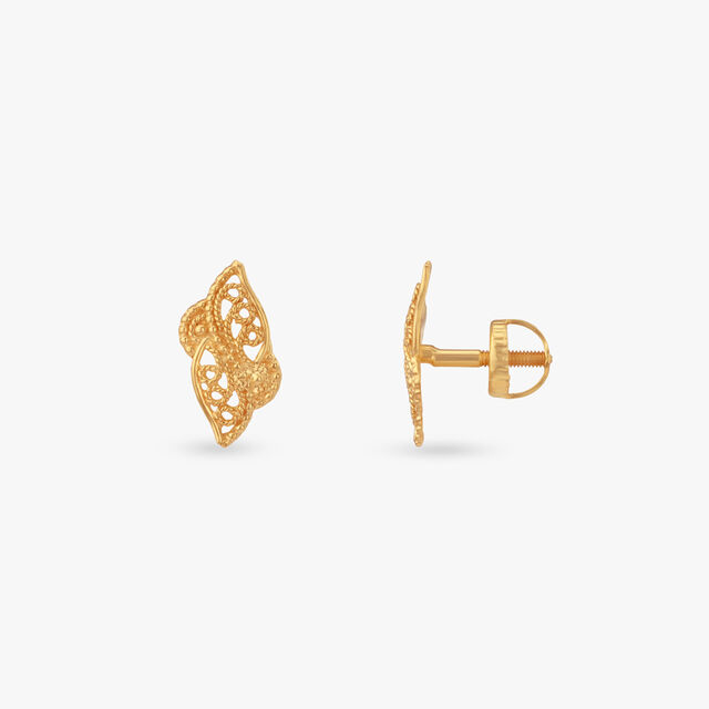 Dancing Petal Gold Stud Earrings for Kids 2