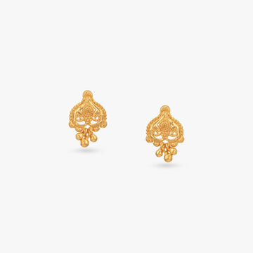 Twinkle Bead Gold Drop Earrings for Kids