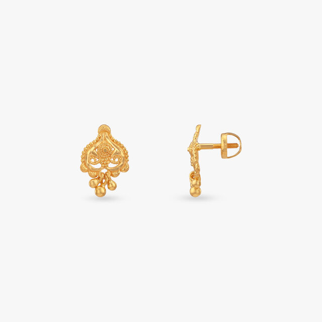 Twinkle Bead Gold Drop Earrings for Kids 2