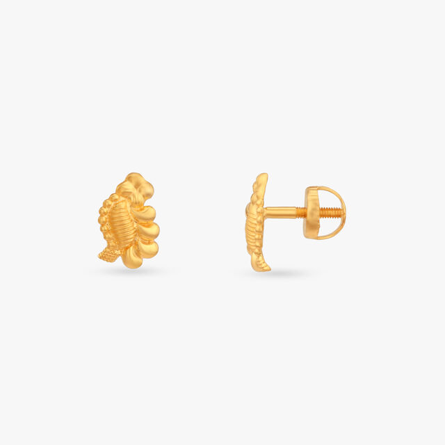 Elegant Petal Gold Stud Earrings 2