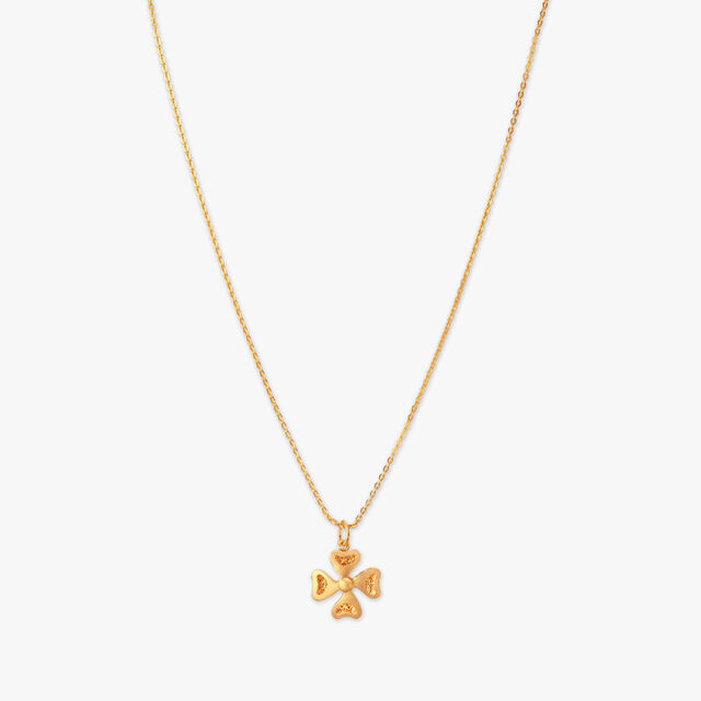 Heart Bloom Gold Pendant with Chain for Kids