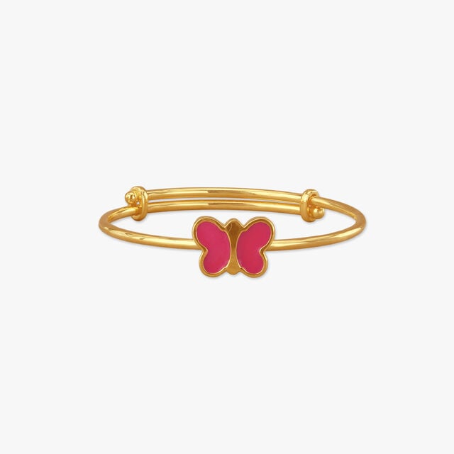 Pink Flutter Gold Bangle for Kids 