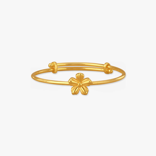 Little Flower Gold Bangle for Kids 