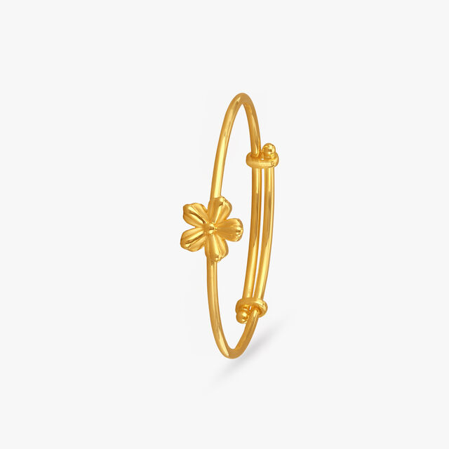 Little Flower Gold Bangle for Kids 2