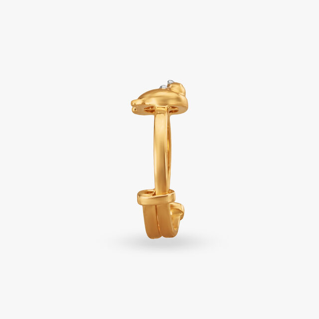 Teddy Charm Gold Ring for Kids