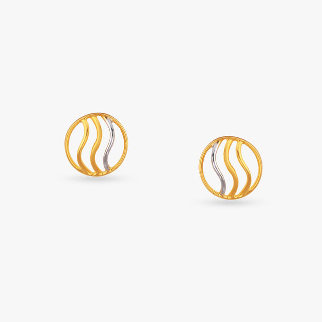 Happy Swirl Gold Stud Earrings for Kids