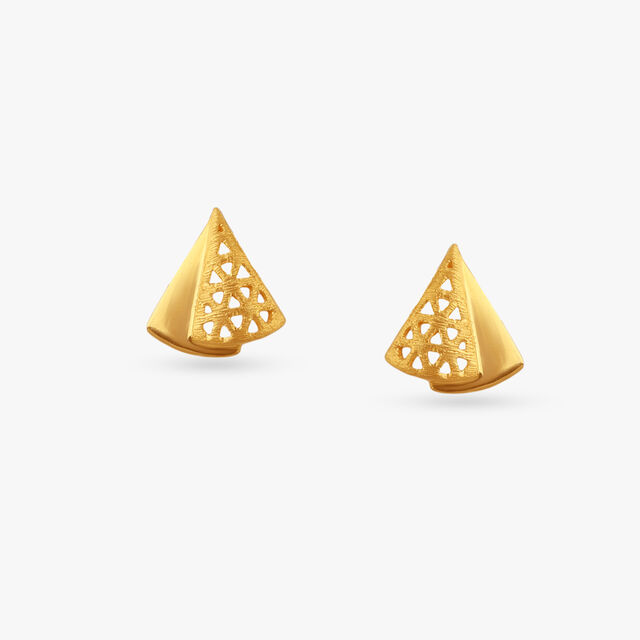 Tiny Triangle Gold Stud Earrings for Kids 