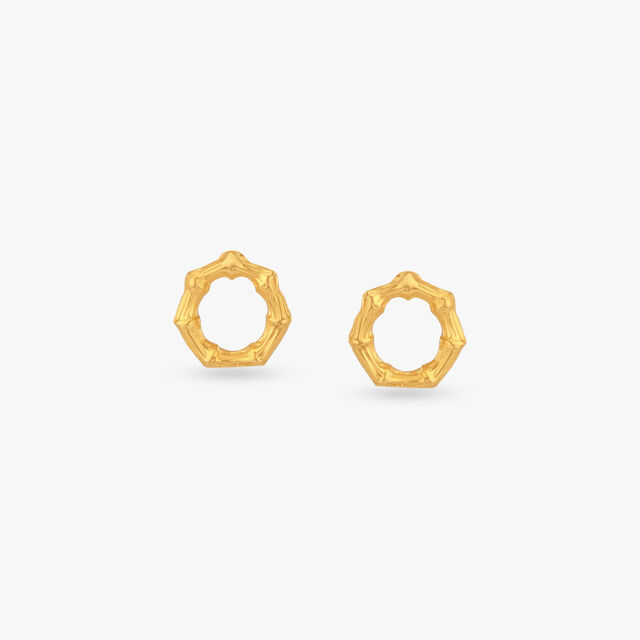 Untamed Halo Gold Stud Earrings 