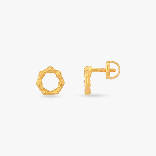 Untamed Halo Gold Stud Earrings 2