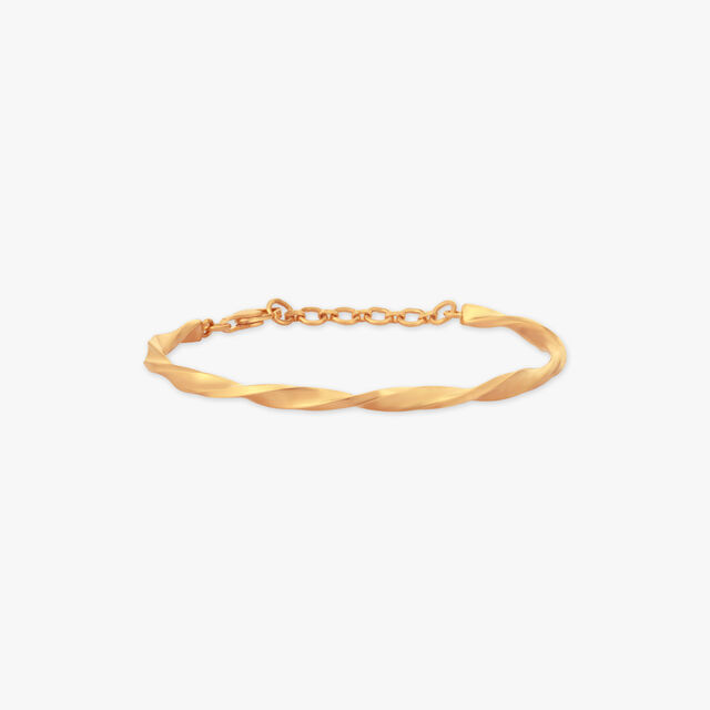 Twisted Flow Gold Bangle 