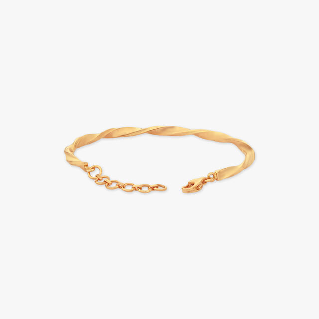 Twisted Flow Gold Bangle 2