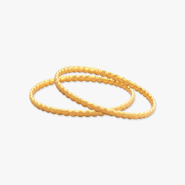 Radiant Beaded Gold Bangles