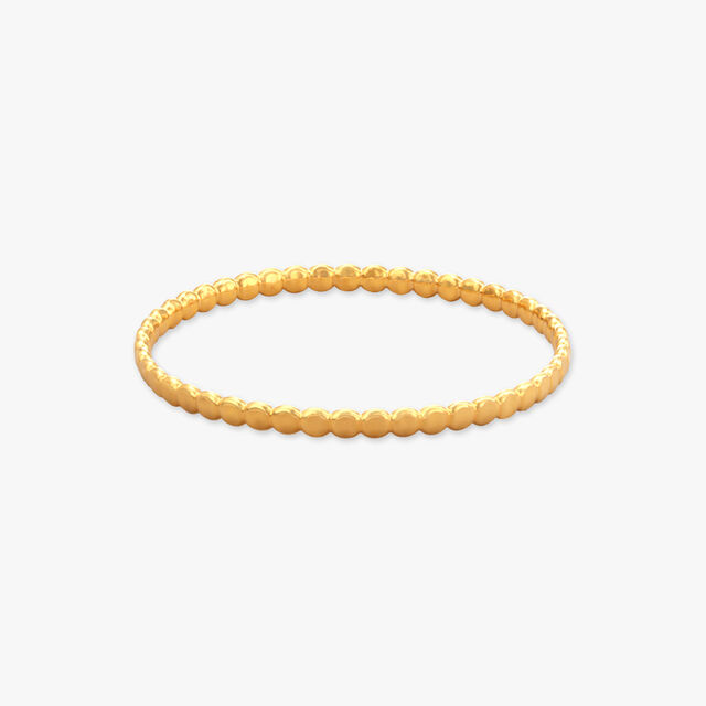 Radiant Beaded Gold Bangles
