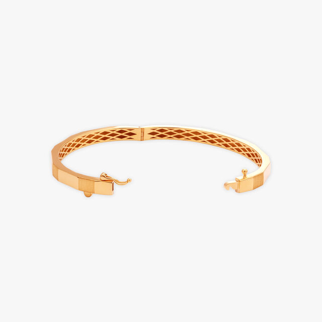 Modern Grid Gold Bangle 2