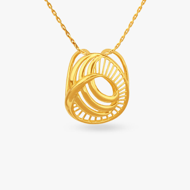 Elegant Swirl Gold Pendant and Earrings Set 2