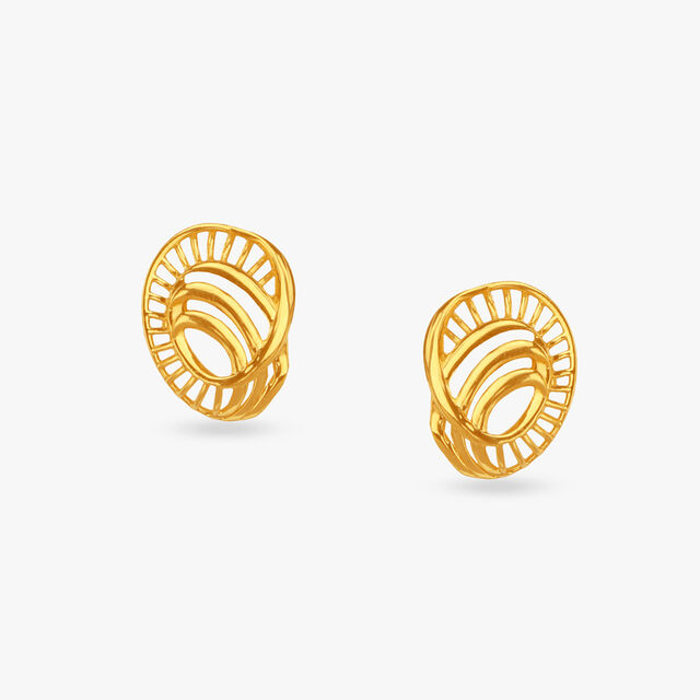 Elegant Swirl Gold Pendant and Earrings Set 4