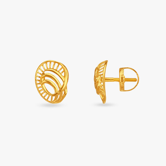Elegant Swirl Gold Pendant and Earrings Set 5