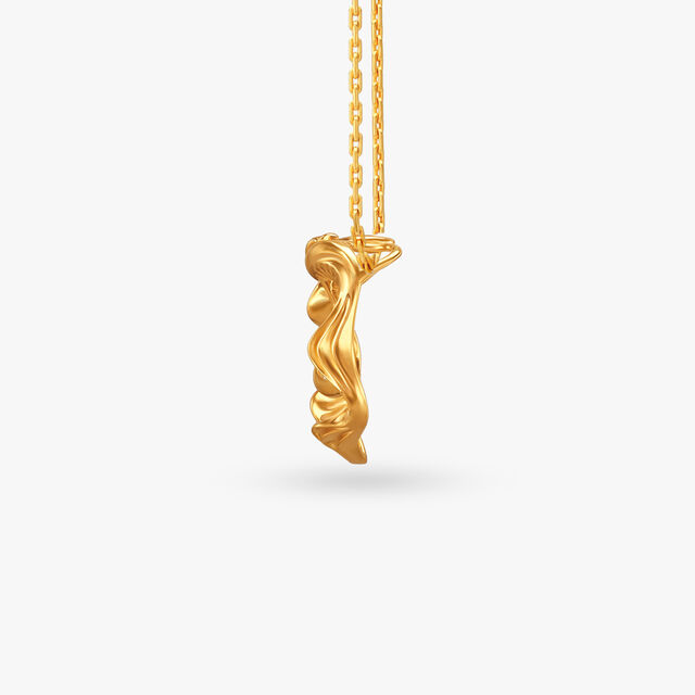 Abstract Ripple Gold Pendant