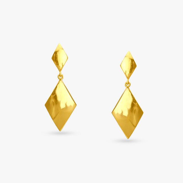 Sleek Charm Gold Drop Earrings 