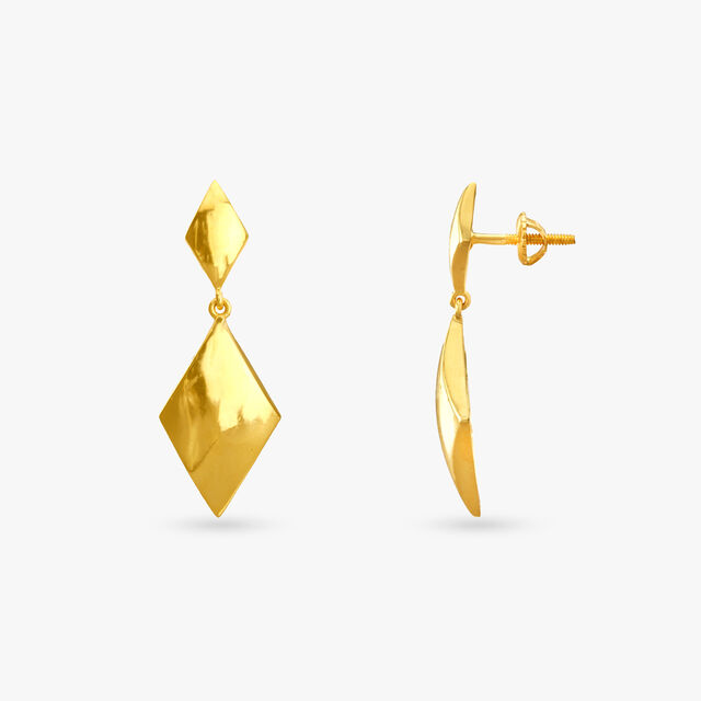 Sleek Charm Gold Drop Earrings 2