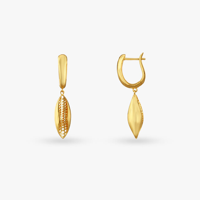 Glam Ripples Gold Drop Earrings