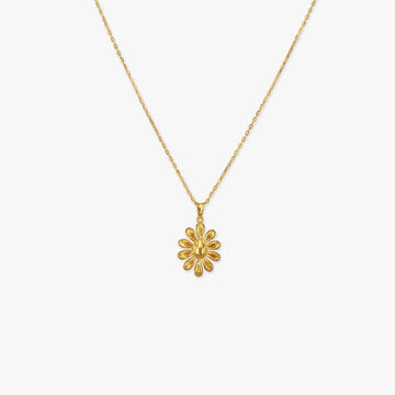 Petal Bloom Gold Pendant with Chain