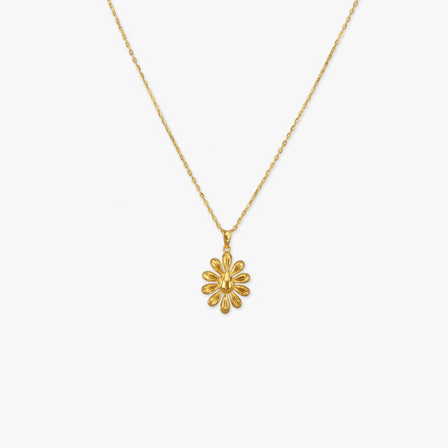 Petal Bloom Gold Pendant with Chain