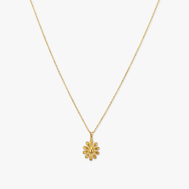Petal Bloom Gold Pendant with Chain