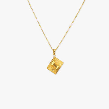 Angular Drift Gold Pendant with Chain