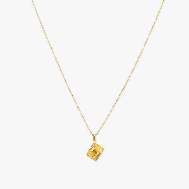Angular Drift Gold Pendant with Chain