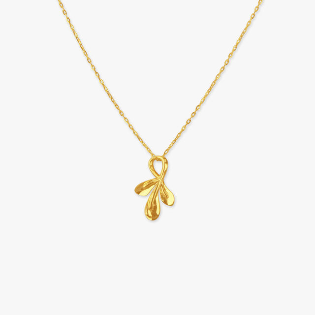 Graceful Loop Gold Pendant with Chain