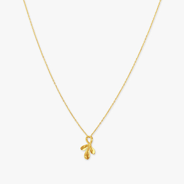 Graceful Loop Gold Pendant with Chain