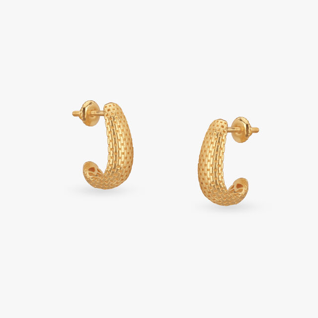 Textured Allure Gold Hoop Earrings