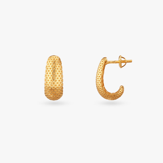 Textured Allure Gold Hoop Earrings