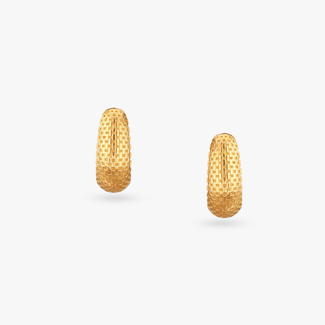 Textured Allure Gold Hoop Earrings