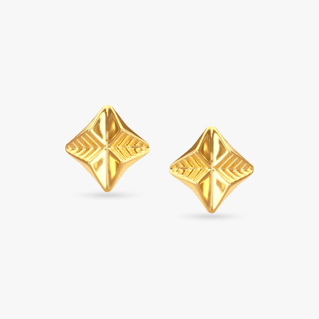 Chic Geometric Gold Stud Earrings