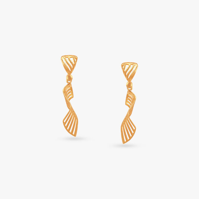 Swirl Cutout Gold Drop Earrings 