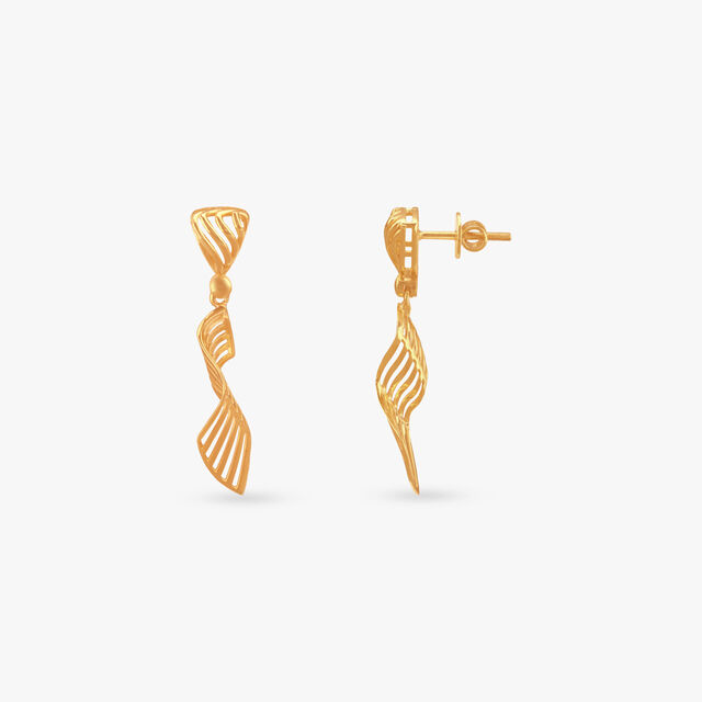 Swirl Cutout Gold Drop Earrings 2