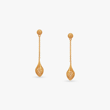 Petal Cage Gold Drop Earrings