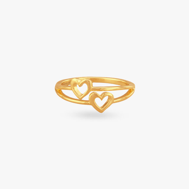 Twin Heart Gold Ring