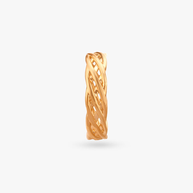 Stylish Interlaced Gold Ring
